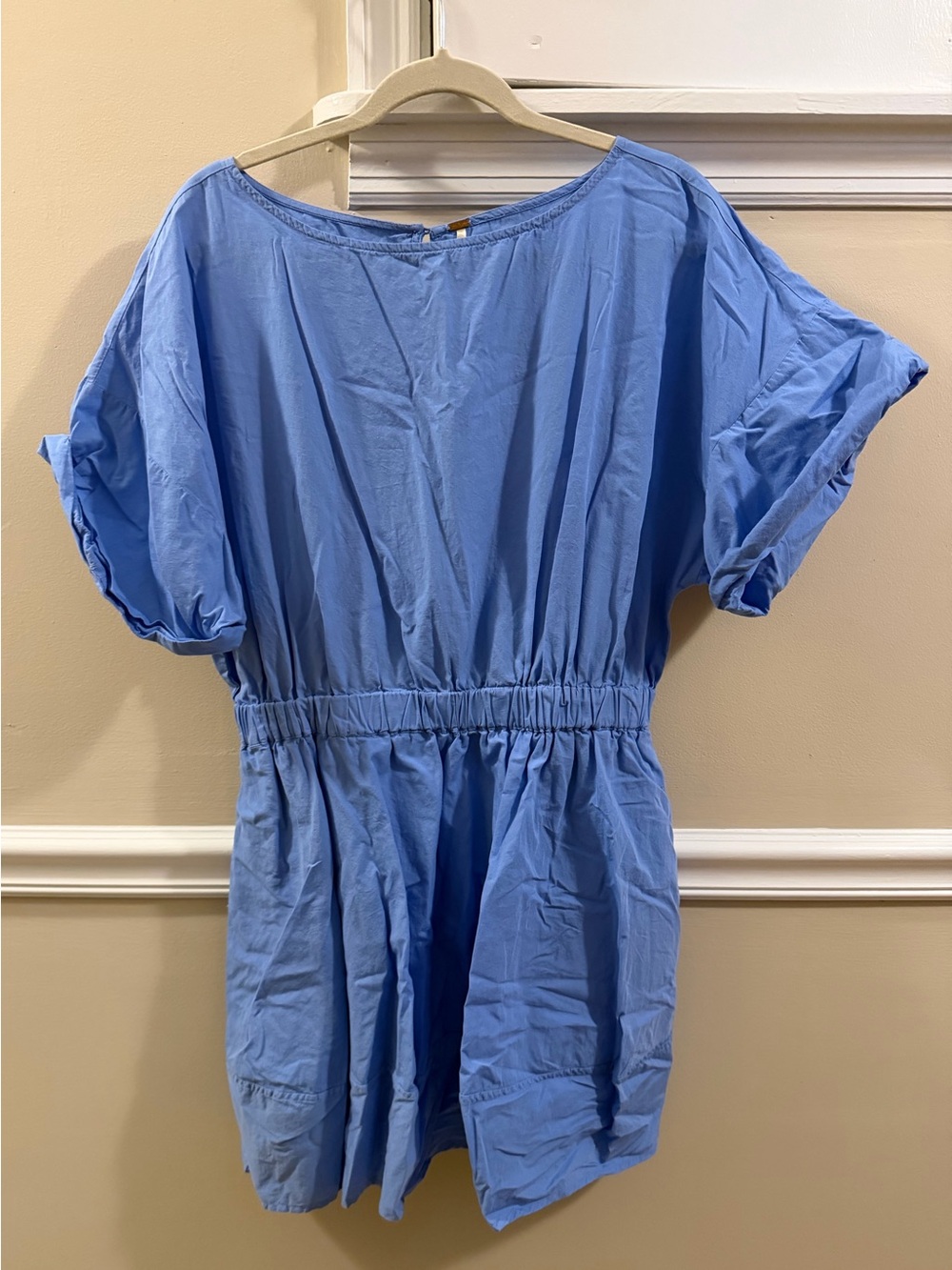 Free People Light Blue Open Back Elastic-Waist Short Dress - Picture 5 of 10